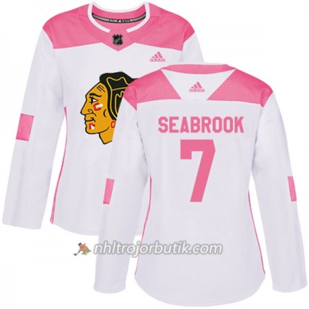Dame Ishockey Chicago Blackhawks Tröja Brent Seabrook 7 Adidas 2017-2018 Vit Rosa Fashion Authentic Dame Ishockey Chicago Blackhawks Tröja Brent Seabrook 7 Adidas 2017-2018 Vit Rosa Fashion Authentic